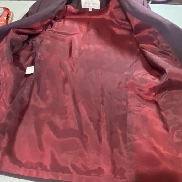 Vintage CASUAL CORNER 2 Piece Suit Set Skirt Blazer Petite 10 Womens 10P Purple - Picture 13 of 16